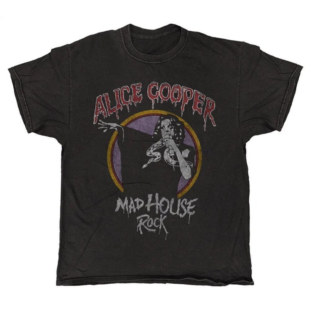 Alice Cooper Mad House Vintage Style Shock Rock Graphic Unisex T-Shirt .
